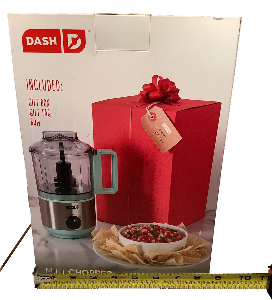 DASH Bow & Go! Mini Chopper w/Gift Box, Bow & Gift Tag inside Box -New Open Box-