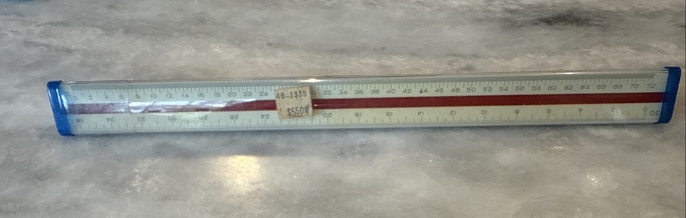 Pickett Vintage 235-E Triangle Engineers Scale Ruler with original Case