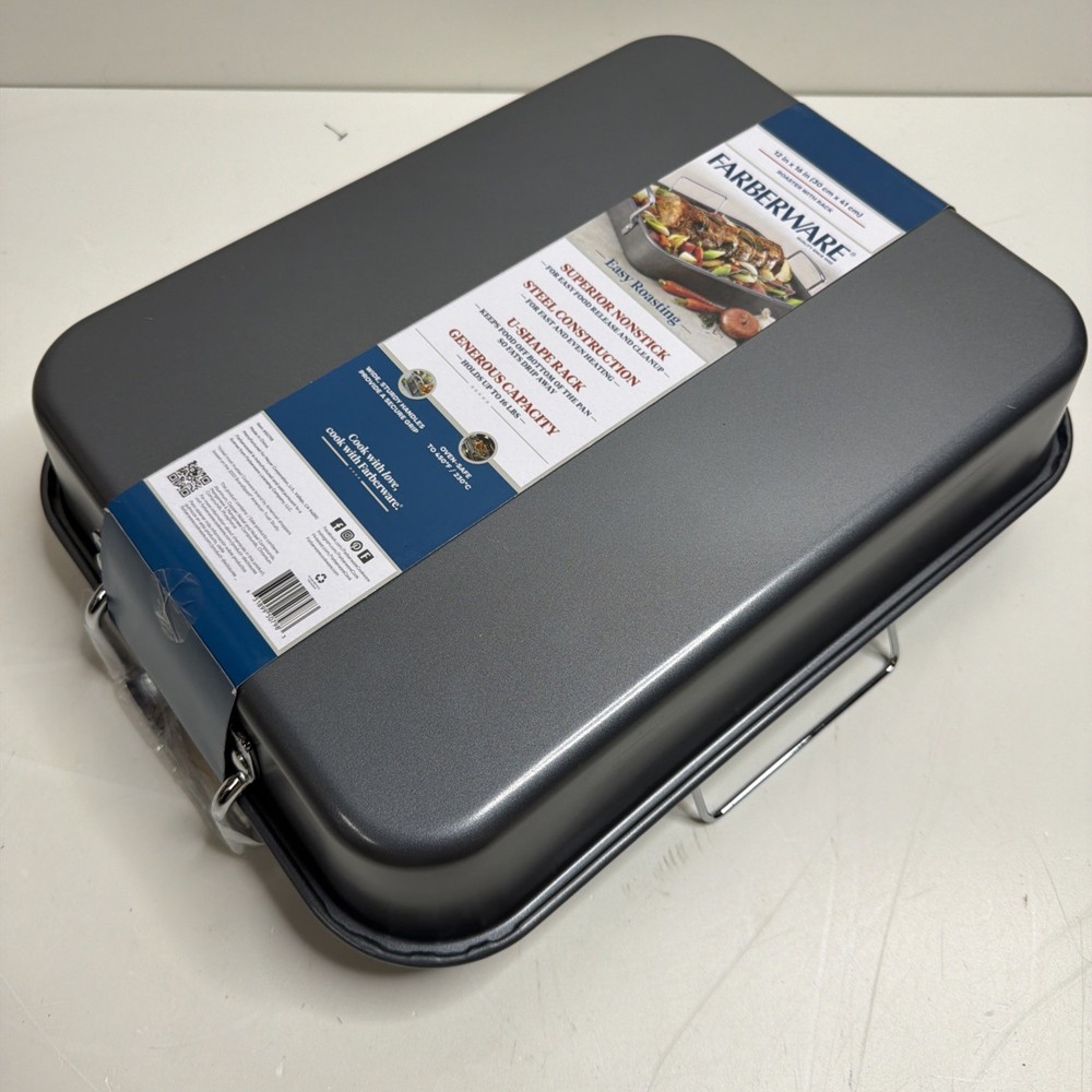 Farberware Non-stick Roaster with Rack – 12x16 Durable Roasting Pan