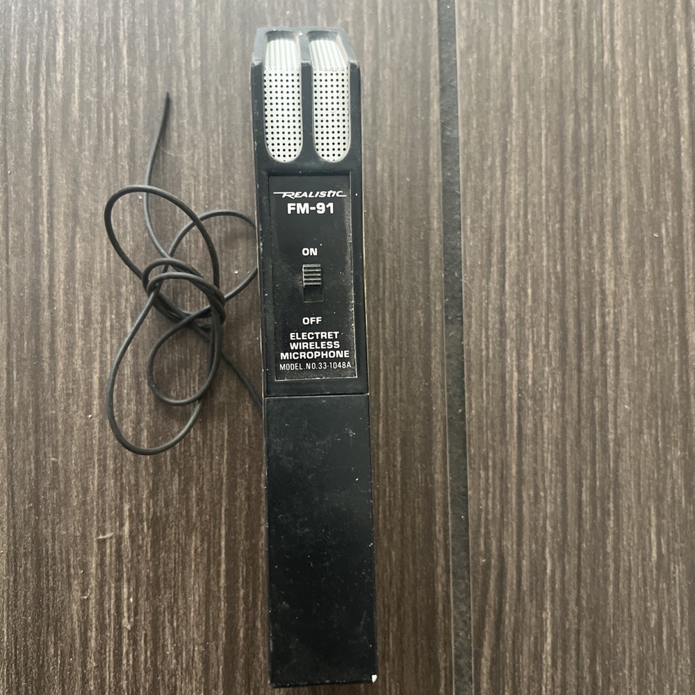 Vintage Realistic FM-91 Electret Microphone Wireless Model 33-1048A