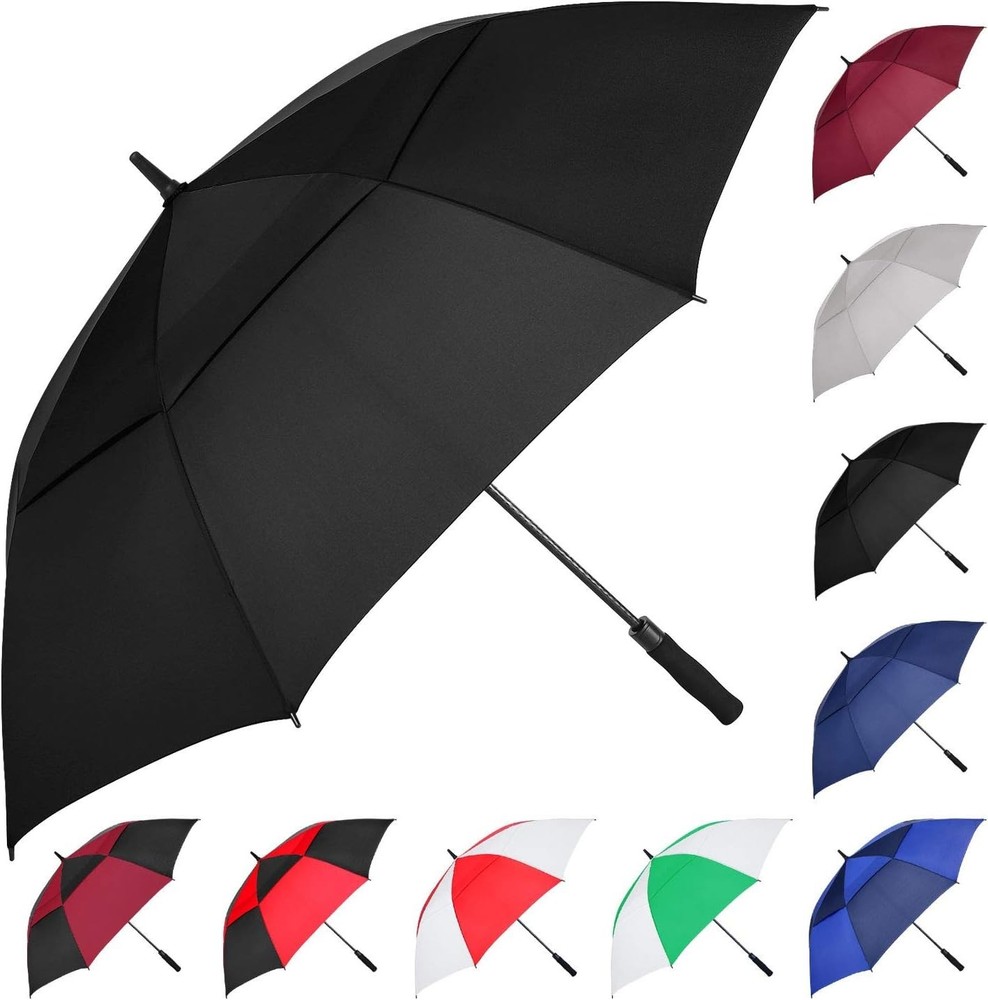 62 Inch Oversized Golf Umbrella - Automatic, Windproof, SPF 50+ Protection