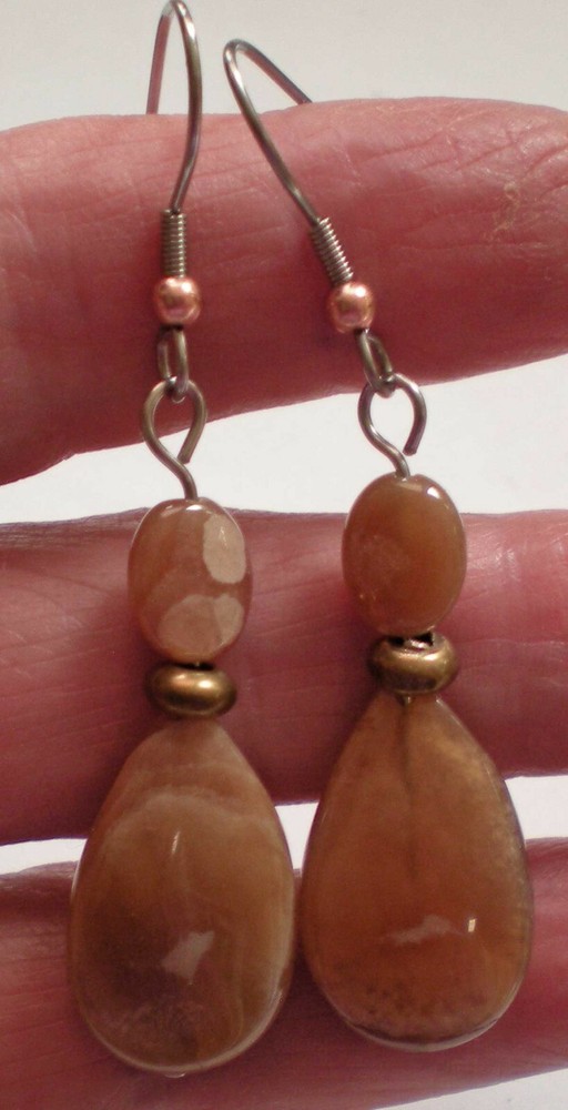 Agate Drop Earrings - Balance, Grounding, Healing e128