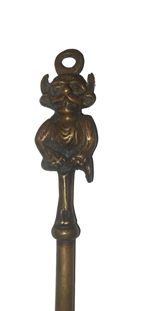 VINTAGE Devil Imp Demon BRASS TOASTING FORK Fireplace Campfire Tool MCM 17”