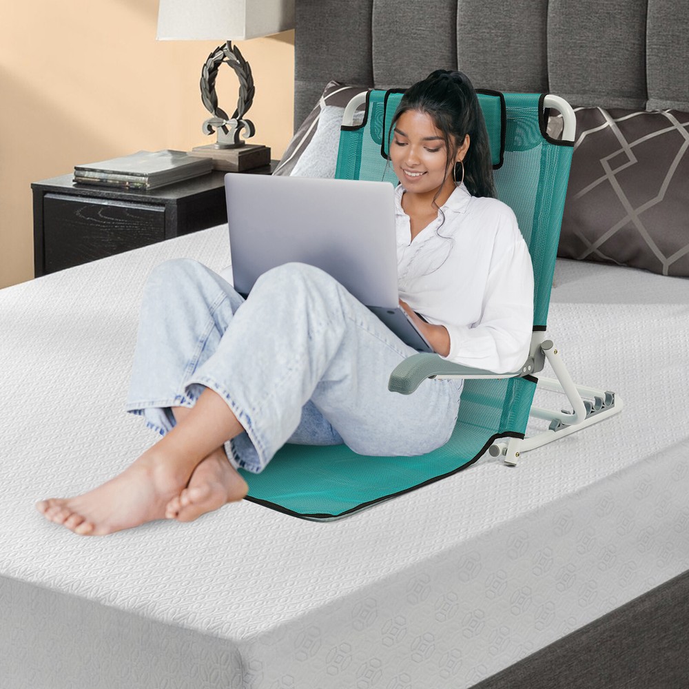 Foldable Adjustable Bed Backrest Support Sit-up Back Rest Bed Chair 198.42 lbs