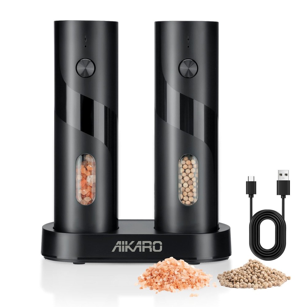 - Salt and Pepper Mill Automatic Spice Grinder, Rechargeable (Set)