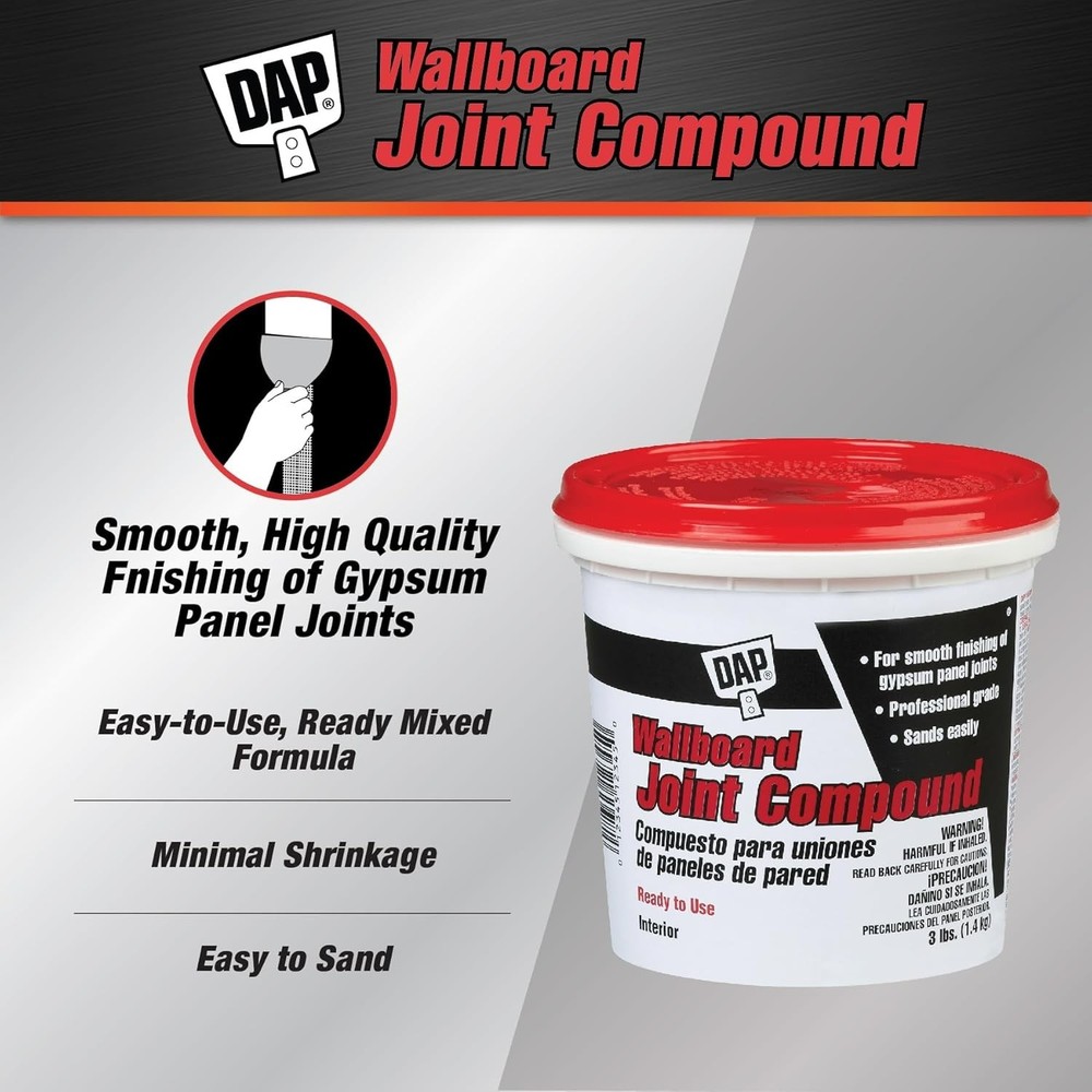 Wallboard Joint Compound, White, 3 Lb