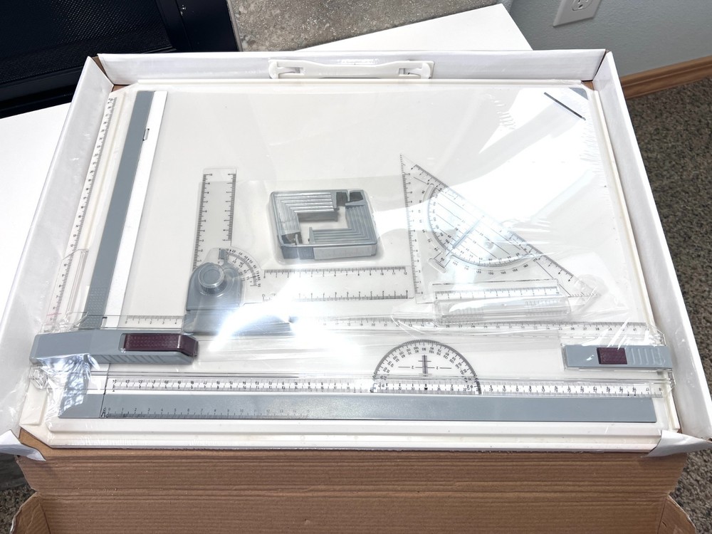 A3 Portable Drawing Board, Multi-Function Metric Drafting Table with Clear Rule