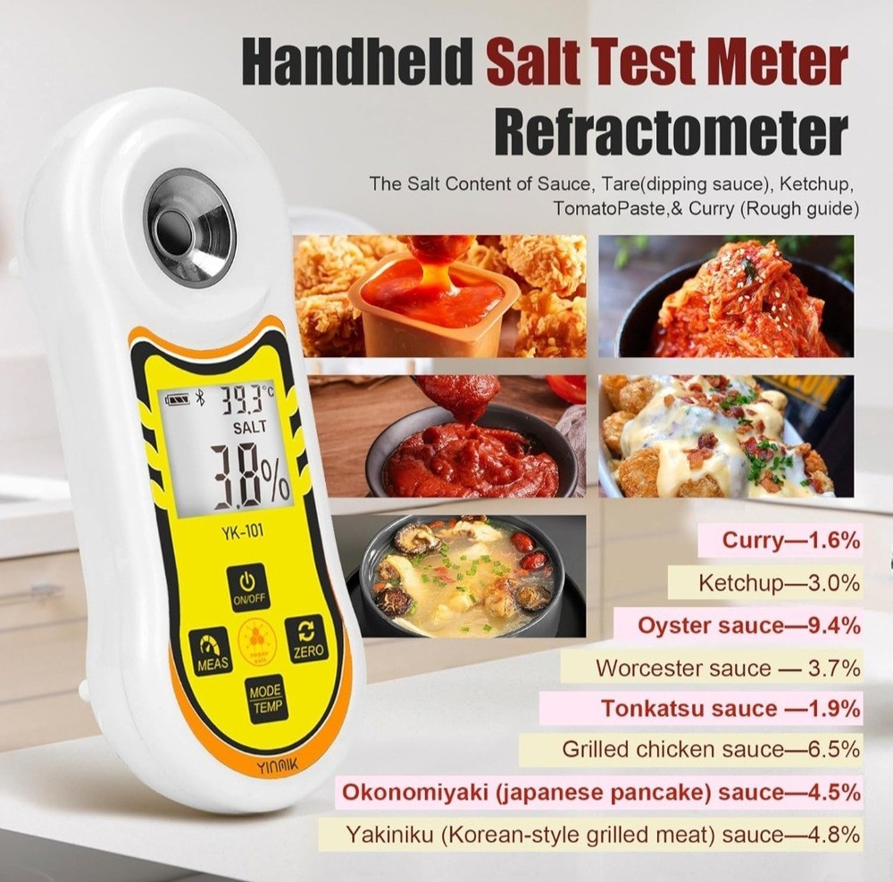 Smart Refractometer Brix Salt Meter - Brix Refractometer & Salinity Tester