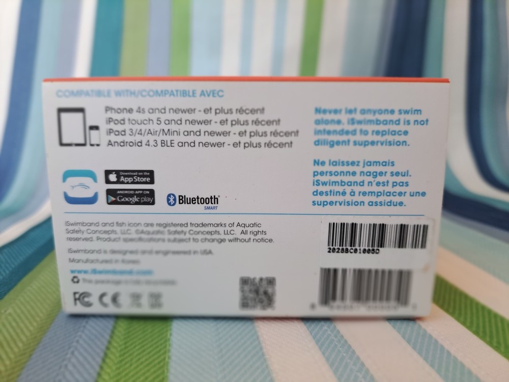NIB iSwimband Wearable Drowning Detection Device Bluetooth Apple BIN06