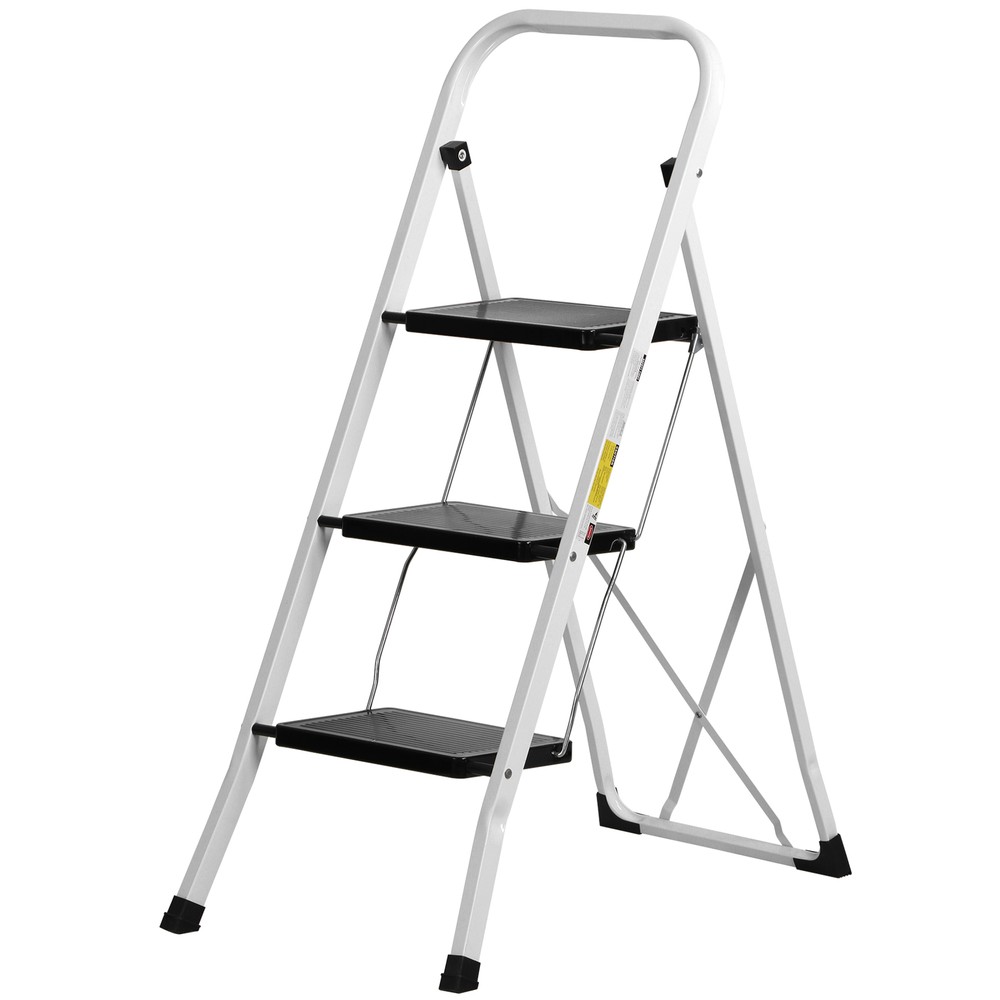 3 Step Ladder Folding Step Tool Pedal Anti-Slip for Kitchen Garage Library Home