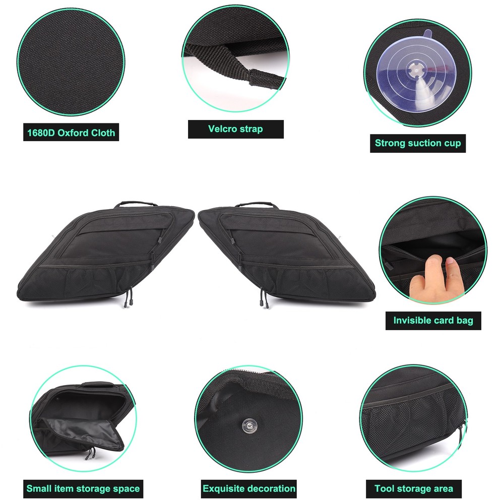 2PCS Black Tailgate Window Package Bag For Ford Explorer 2011-2019