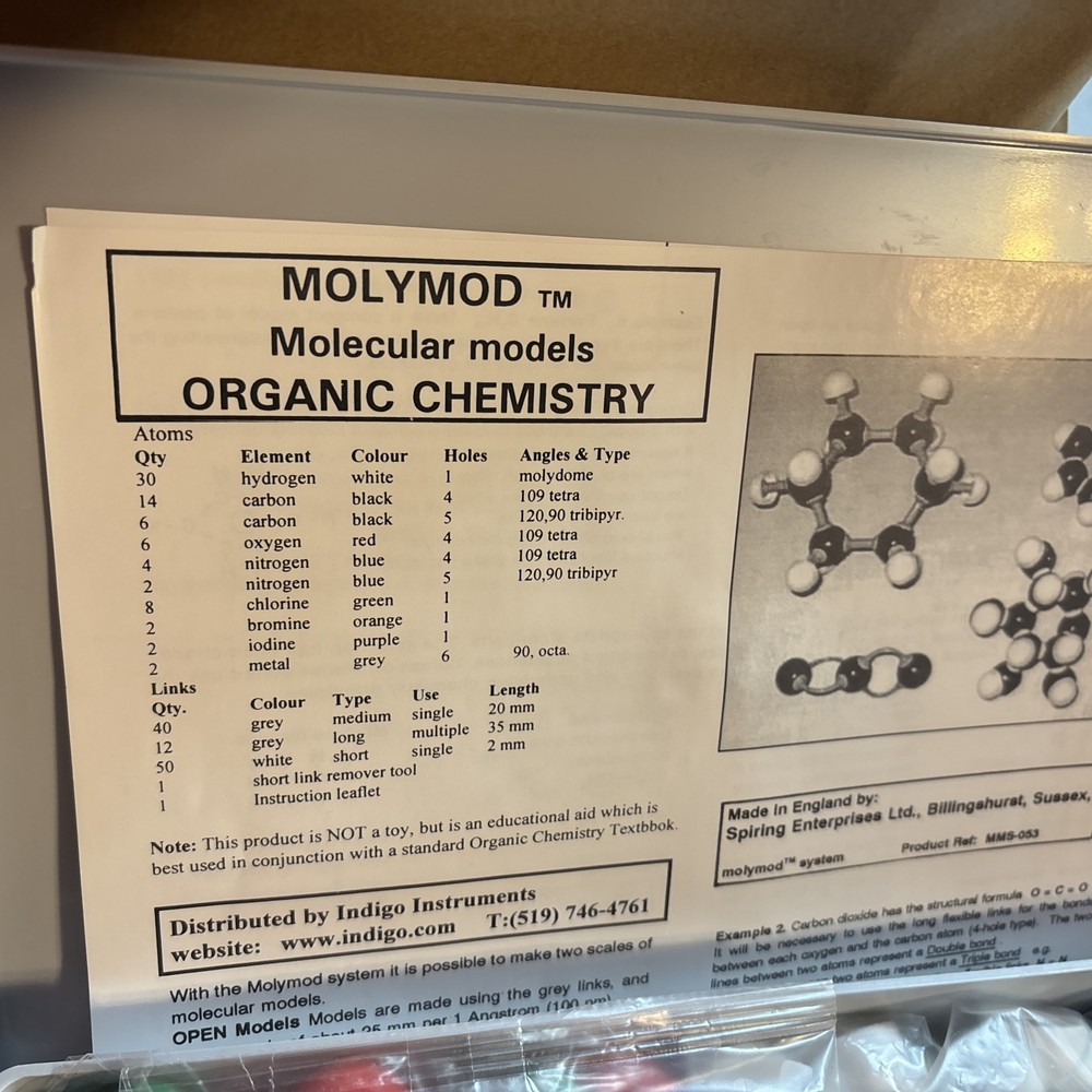 Molymod Organic Chemistry Molecular Model Set MMS-053