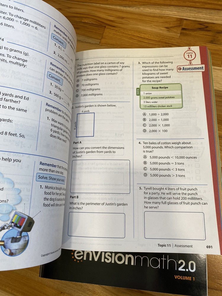 EnVision Math Grade 5 Workbooks & Manipulatives Vol 1 & 2 Common Core Student