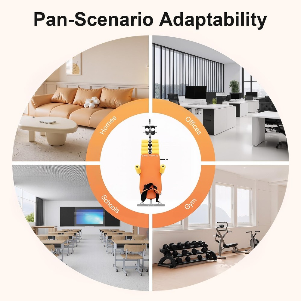 Inline Back Stretch Bench Portable Inversion Traction Table Multi-purpose Wor...