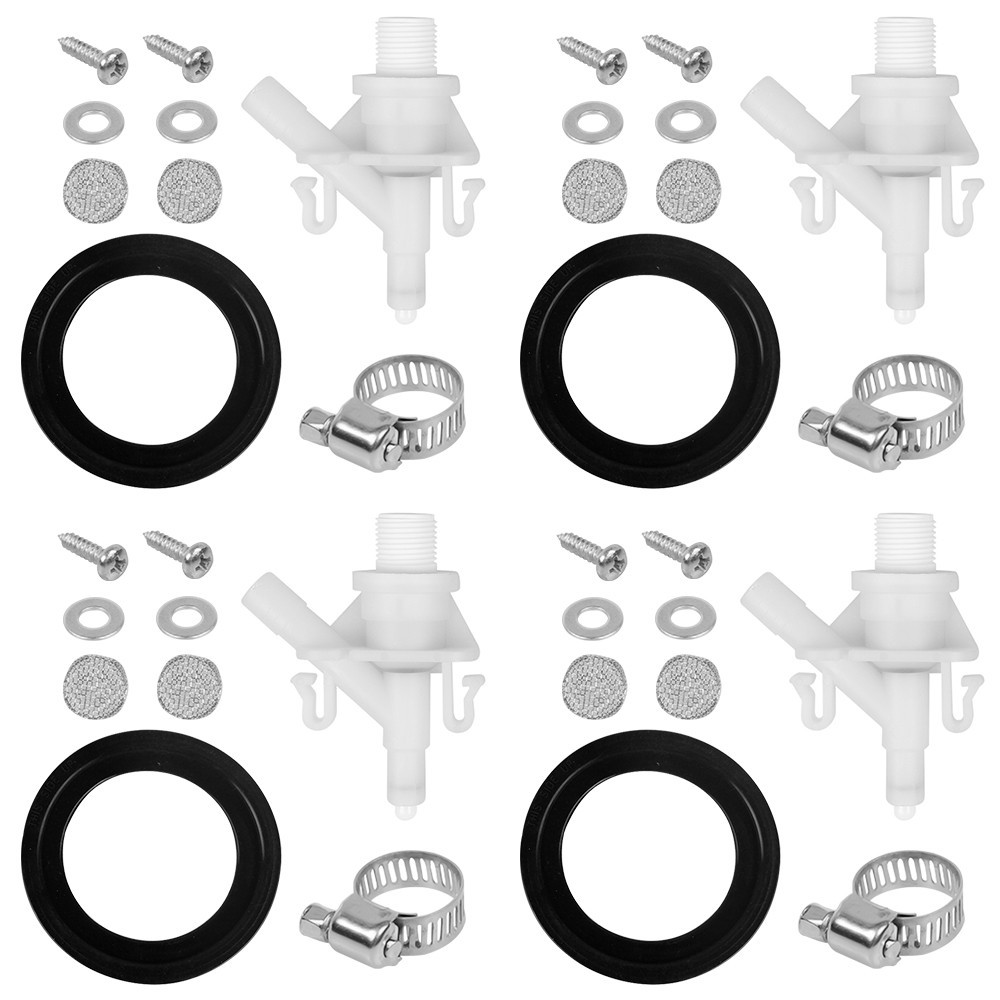4x Plastic Water Valve Kit For Dometic 300 310 320 Series RV Toilet Repair Flush