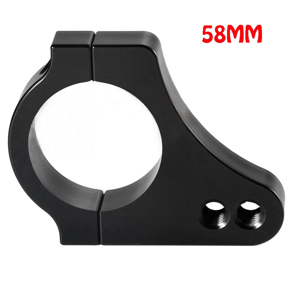 58mm Motorcycle Aluminium Steering Damper Fork Frame Mount Bracket Clamp Black