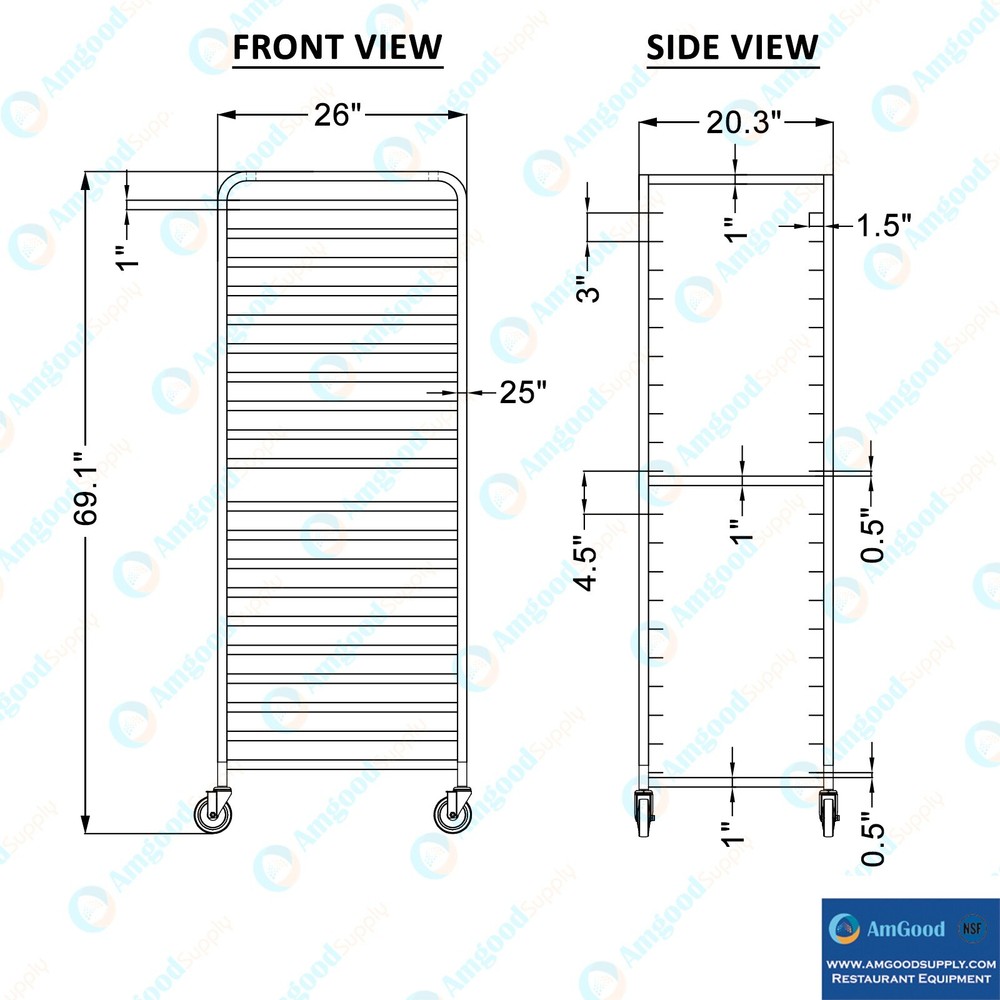 20 Tier Sheet Pan / Bun Pan Rack with Wheels