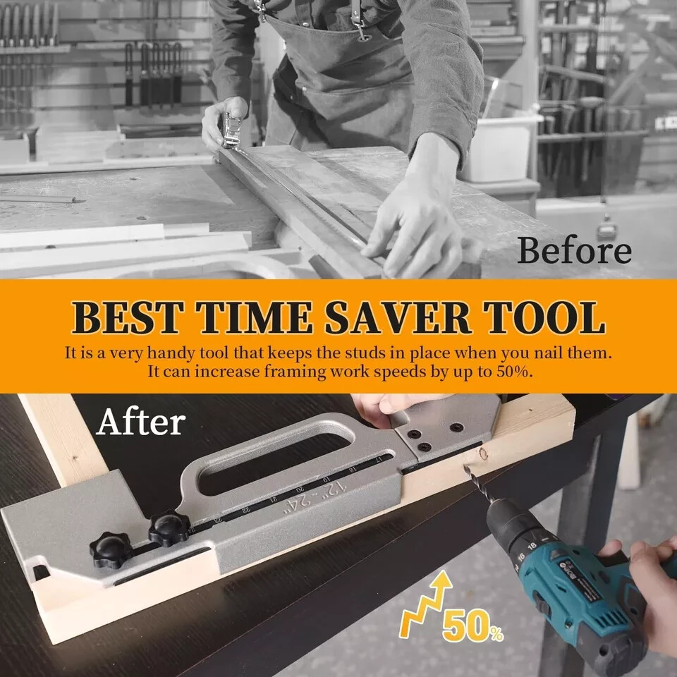13 IN 1 Framing Tools, 12-24 Inches Framing Stud Layout Tool, Stud Framing Ji...