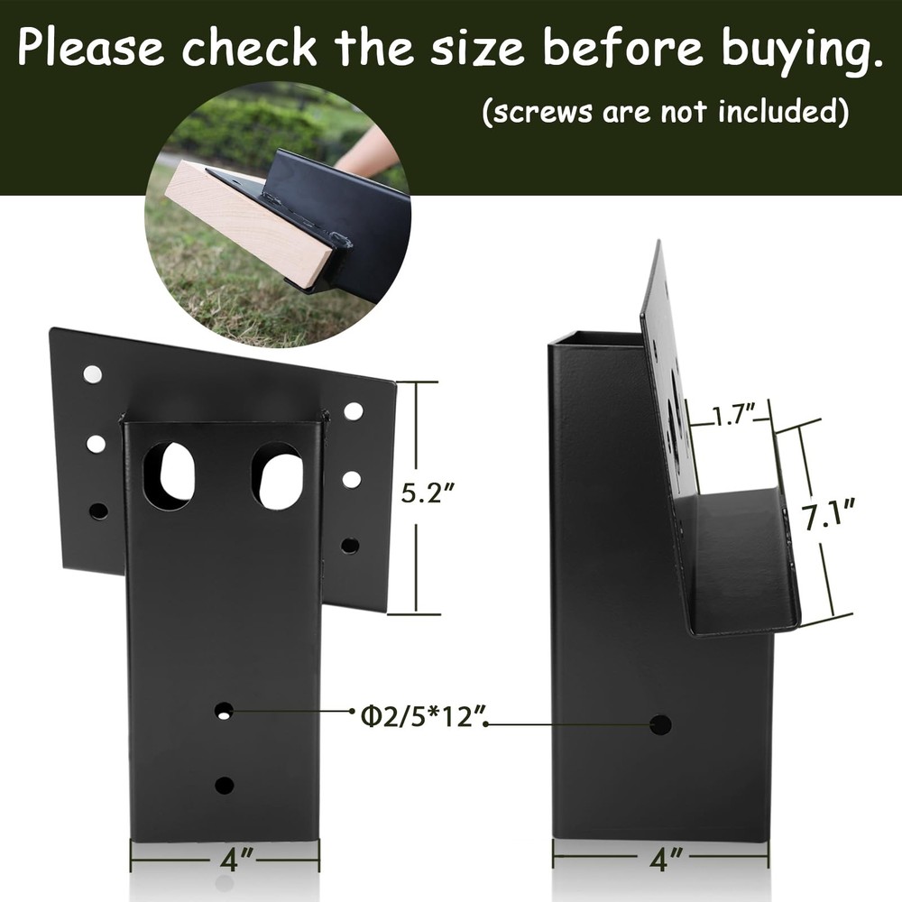 TFMUZERT Elevator Bracket, Deer Stand Brackets 4x4, Blind Bracket Black