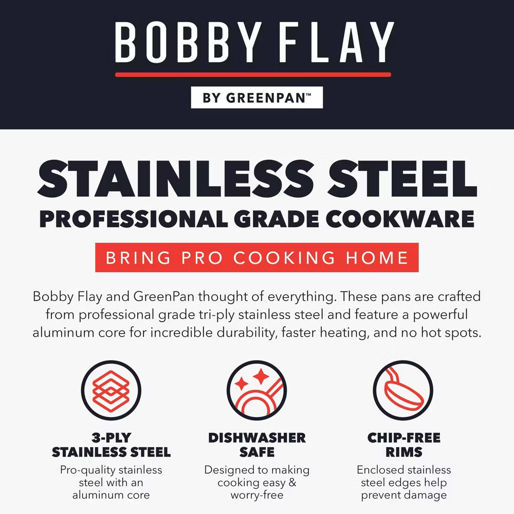 Bobby Flay 10pc Stainless Steel Cookware Set