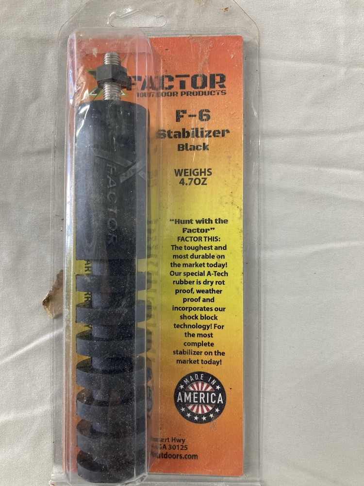 Factor Outdoor Products F-6 Stabilizer Black Archery Accessory
