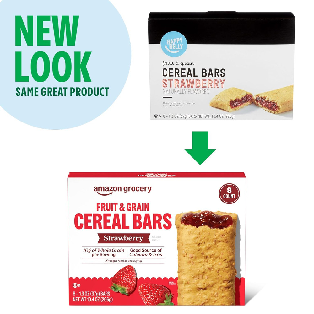 , Fruit & Grain Cereal Bars, Strawberry, 10.4 Oz, 8 Ct