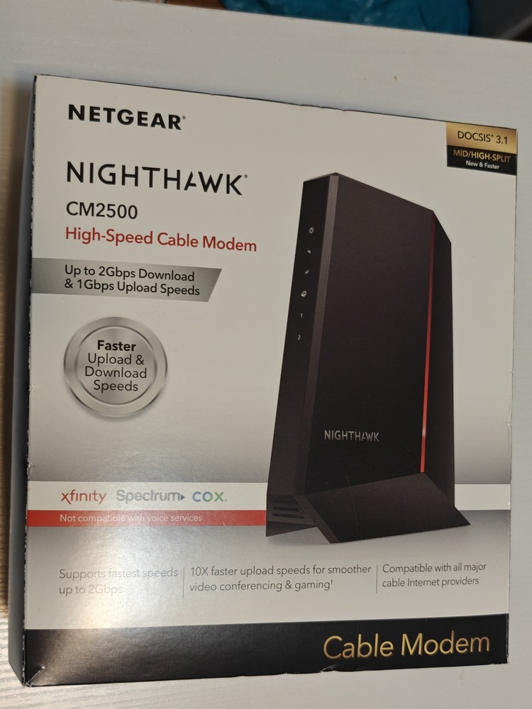 NETGEAR Nighthawk CM2500 DOCSIS 3.1 Mid/High-Split Cable Modem