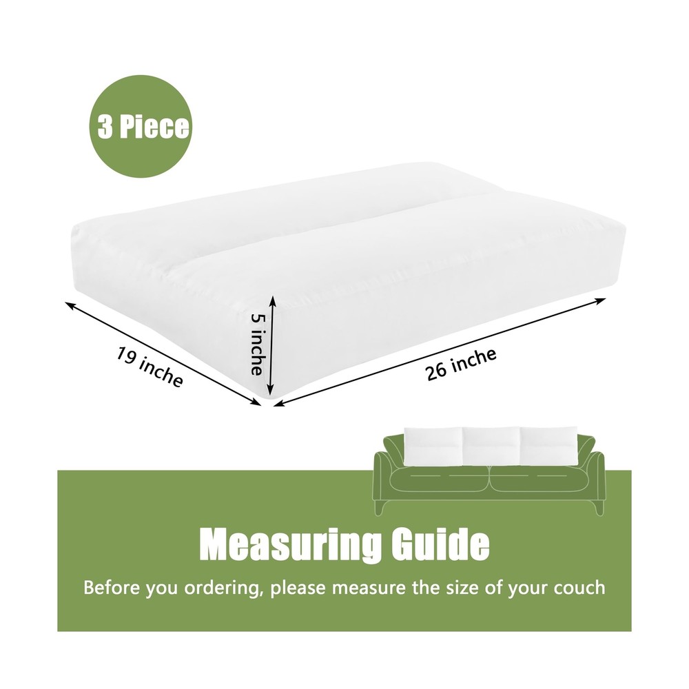 HOMBYS 3 Packs Shredded Memory Foam Couch Back Cushion Replacement, Stuffing ...