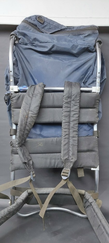 Vintage Jansport Frame Hiking Back Pack Blue