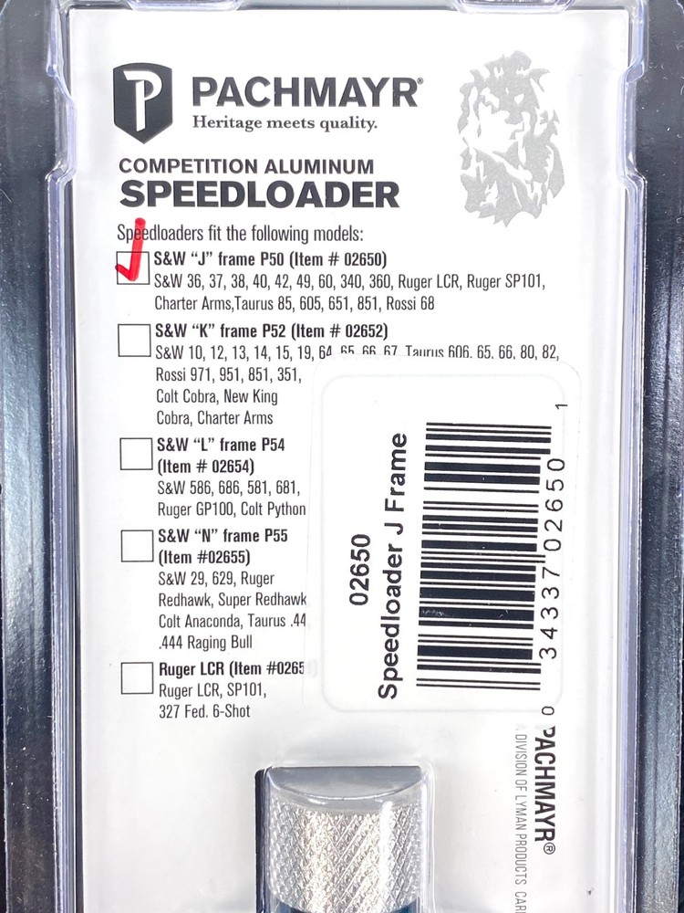 Pachmayr J Frame Speedloader 5 rd 38/357 S&W 36, Taurus 85, *2 PACK* - 02650