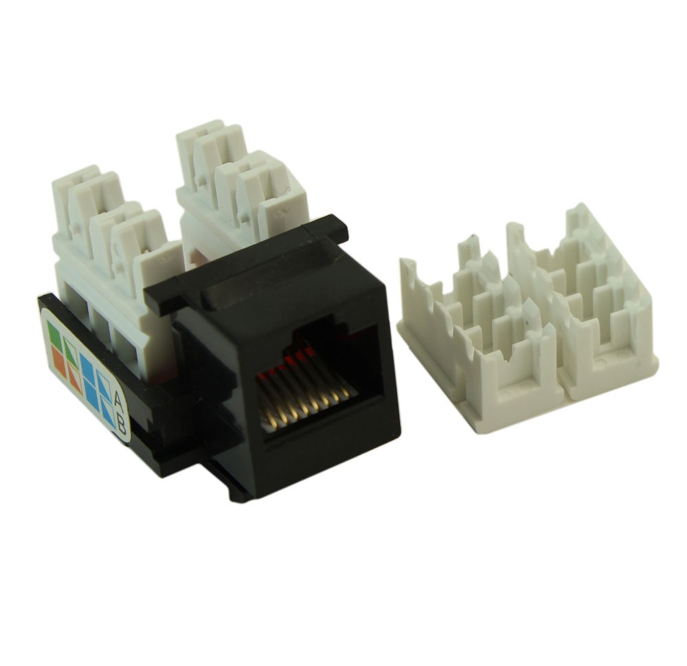 Keystone Jack Insert/Punch-down - Cat 5E RJ45 Networking Black