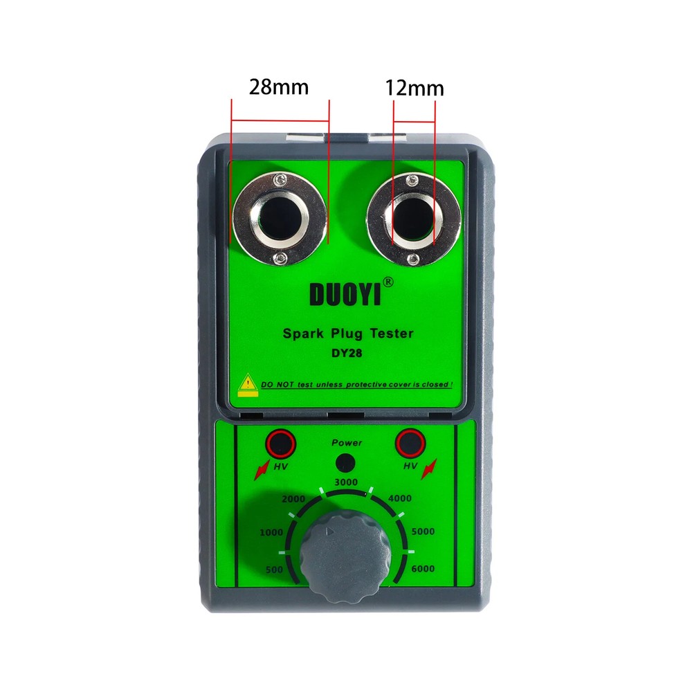 For DY28 12V Car Spark Plug Tester Dual Hole Ignition Plug Analyzer Tool