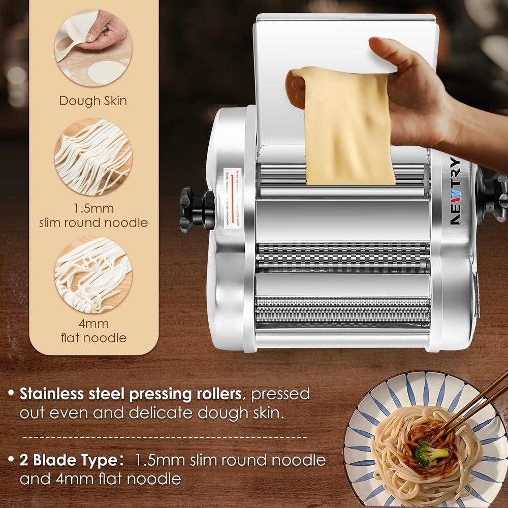 Electric Pasta Maker Noodle Maker Pasta Making Machine Dough Roller Cutter Th...