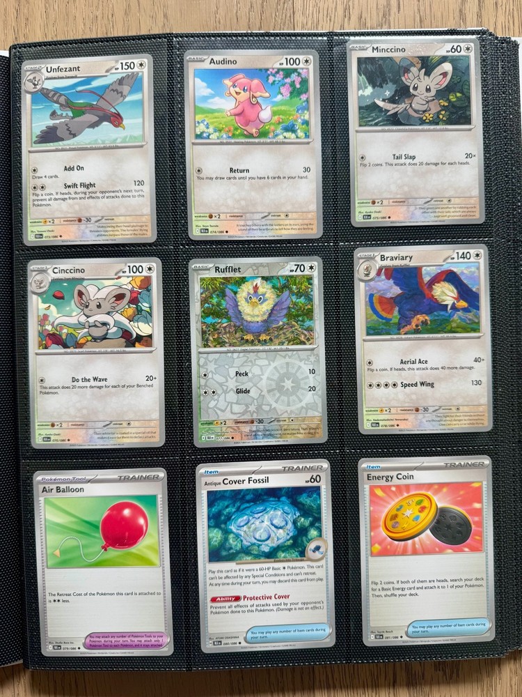 Both Black Bolt & White Flare Complete Base Sets in Black Bolt Binder (incl EXs)