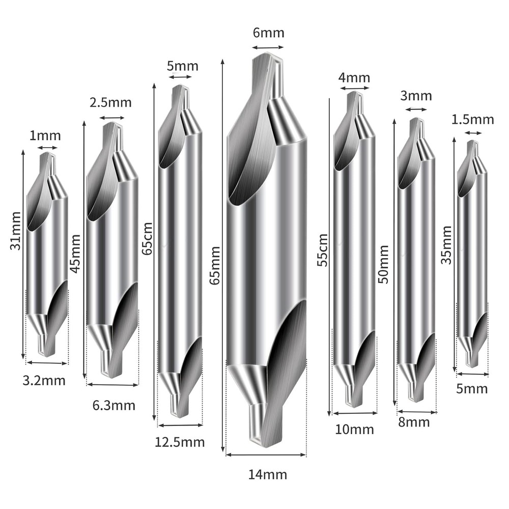 Aleric Center Drill Bits Set - High Speed Steel Bit Countersink...