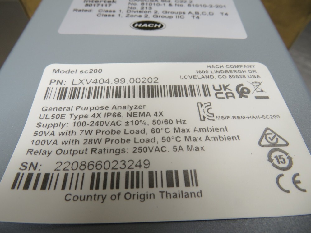 Hach sc200 Controller LXV404.99.00202 General Purpose Analyzer