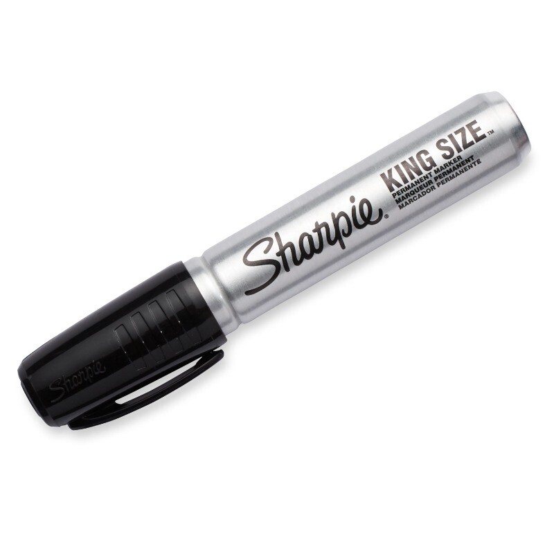Sharpie King Size Permanent Markers, Large Chisel Tip, Black, 12 Count