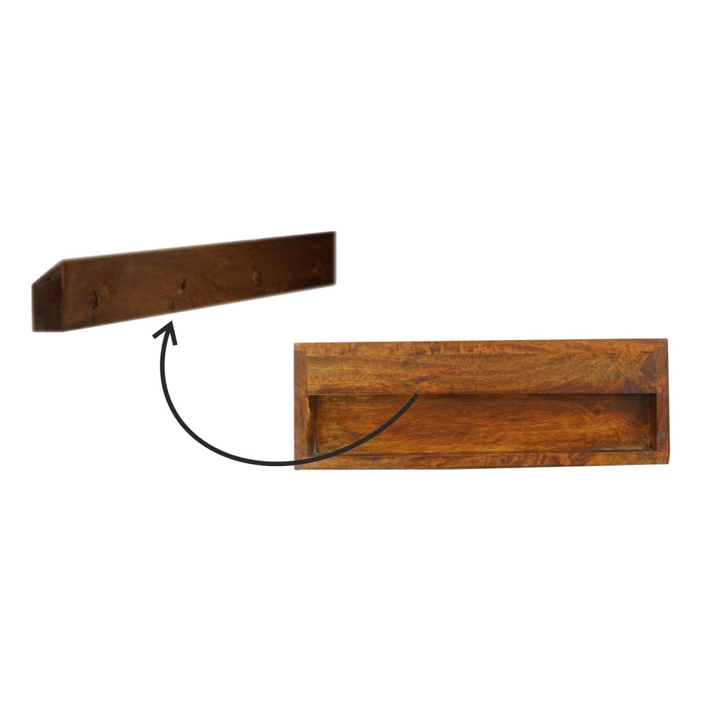 Solid wood Floating Chestnut Brass Bedside