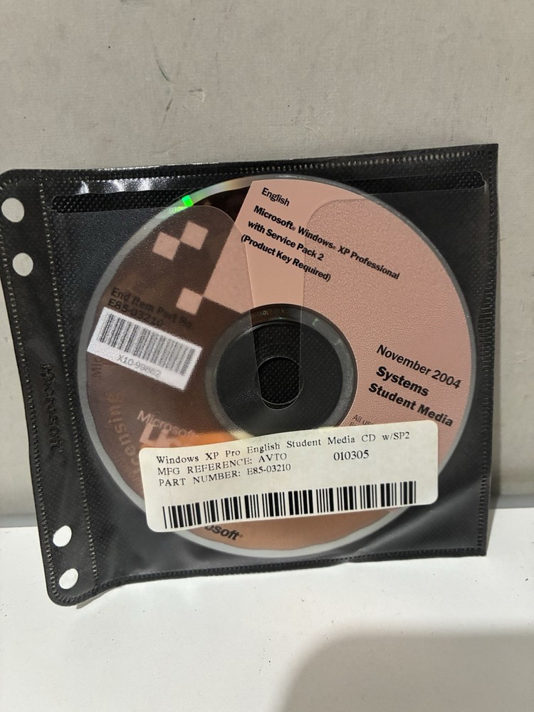 Microsoft Windows XP Professional Student Media CD Service Pack 2 X64 E85-03210