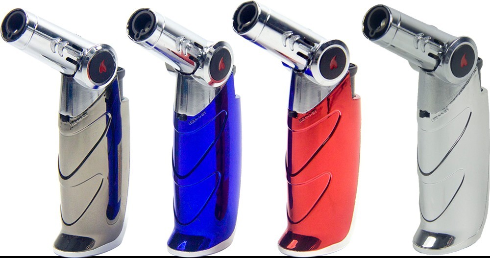 1 Torch Lighter Adjustable Head Refillable Jet Flame for Cigar BBQ Gift Kitchen