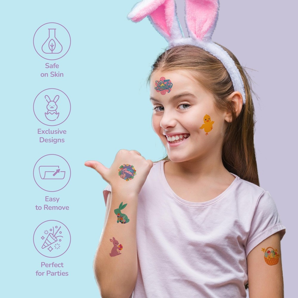 ArtCreativity 240 Pcs Easter Individual Temporary 240 Pieces, 240 Pack