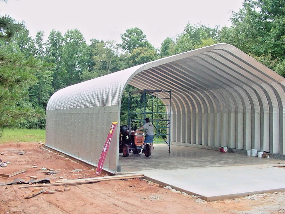 16x20x12 Engineered Steel Building Kit | DuroSPAN Clear-Span Arch System Open