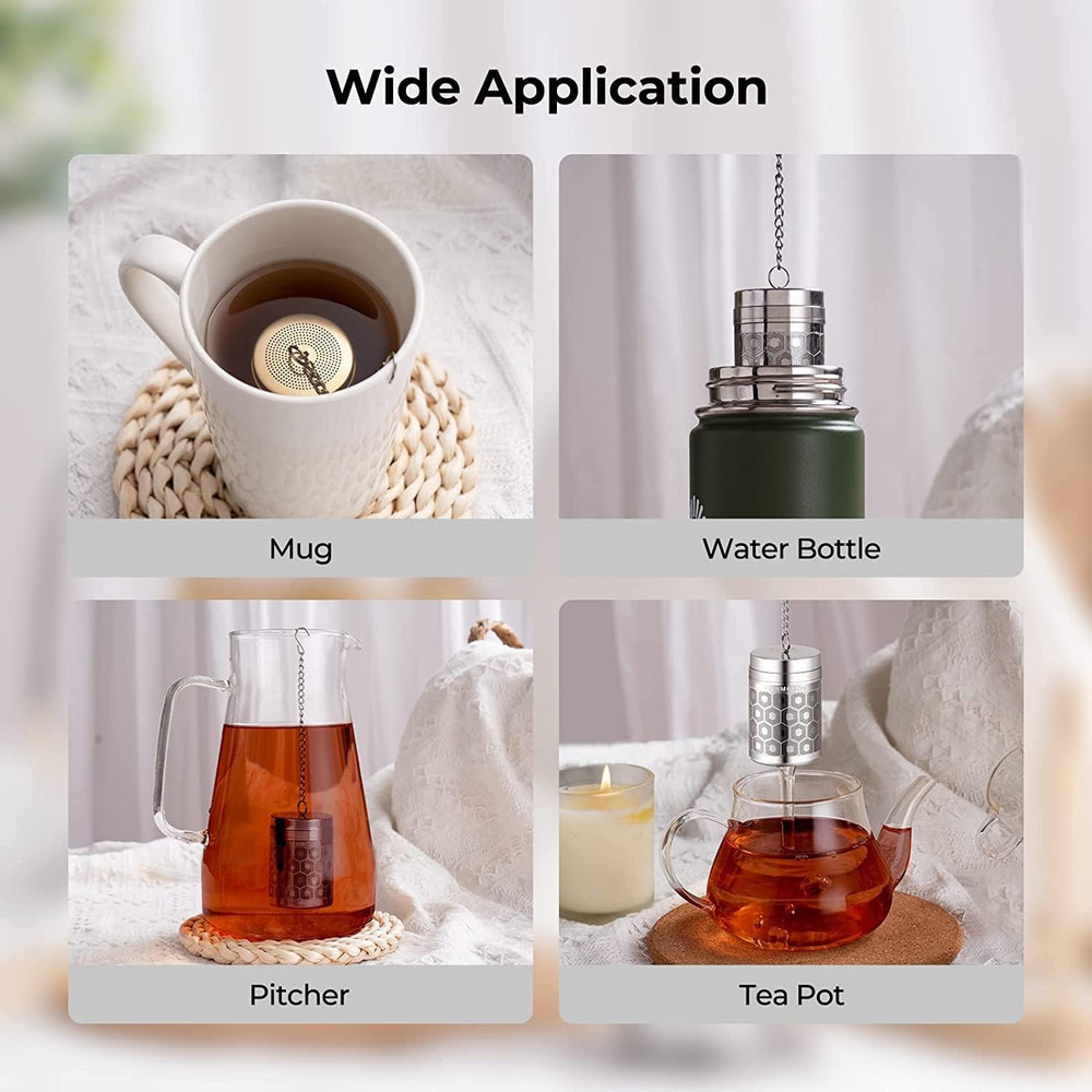 2 Pack Tea Strainers for Loose Tea, Extra Fine Mesh Tea Infuser, 304 Stainless