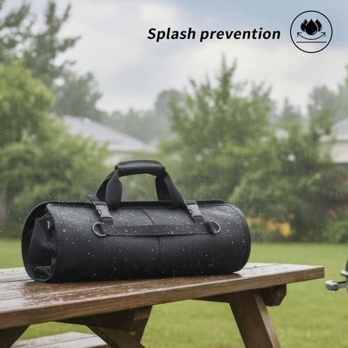 Grill Tool Accessory Storage Bag Roll Up, BBQ Tools Carry Orangizer Case for