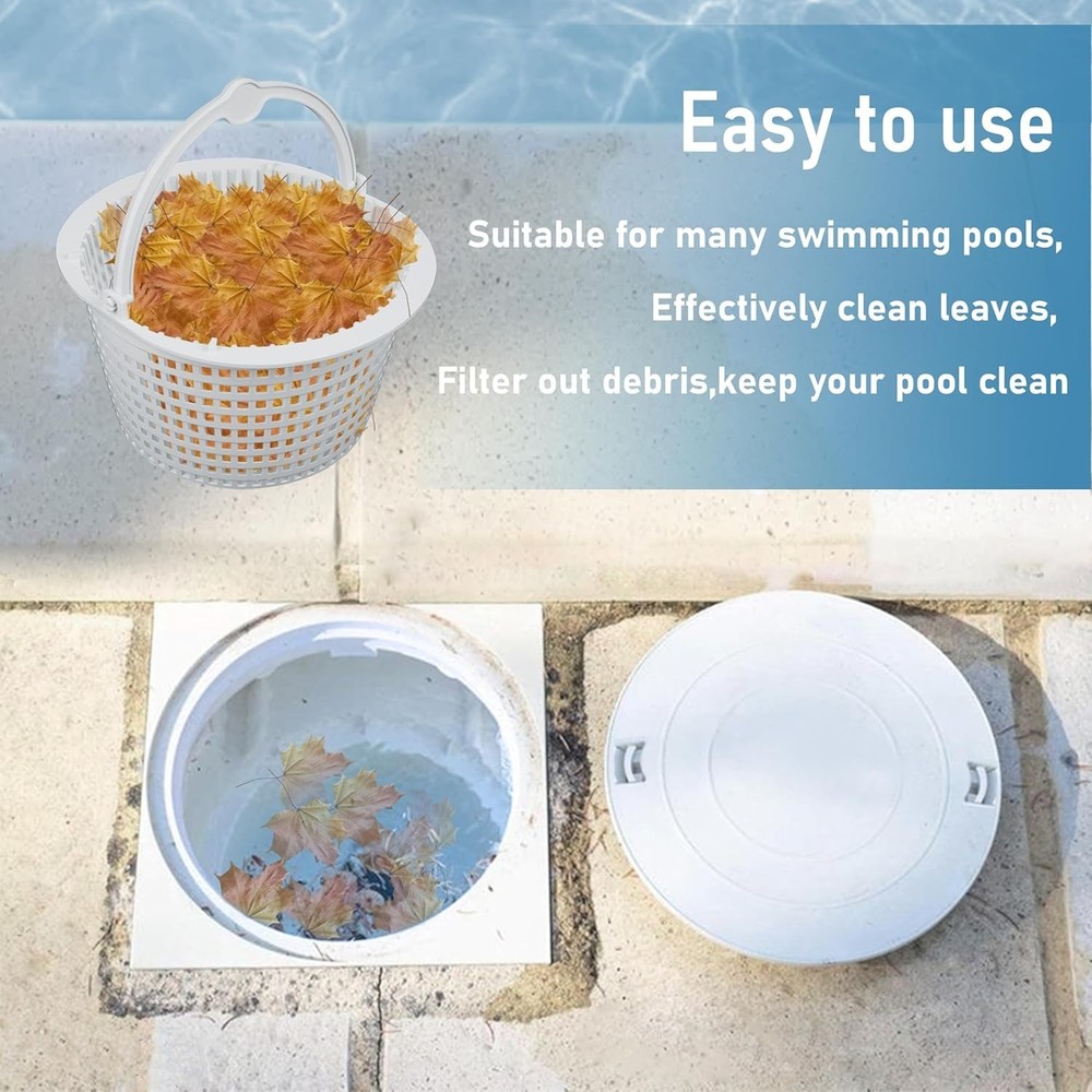 2-Pack Above-Ground Pool Skimmer Replacement Baskets with Handle for Hayward