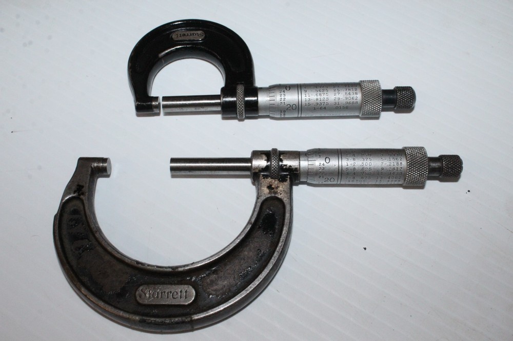 Starret NO. 436 1"-2" And 0"-1" Range Micrometer Tools