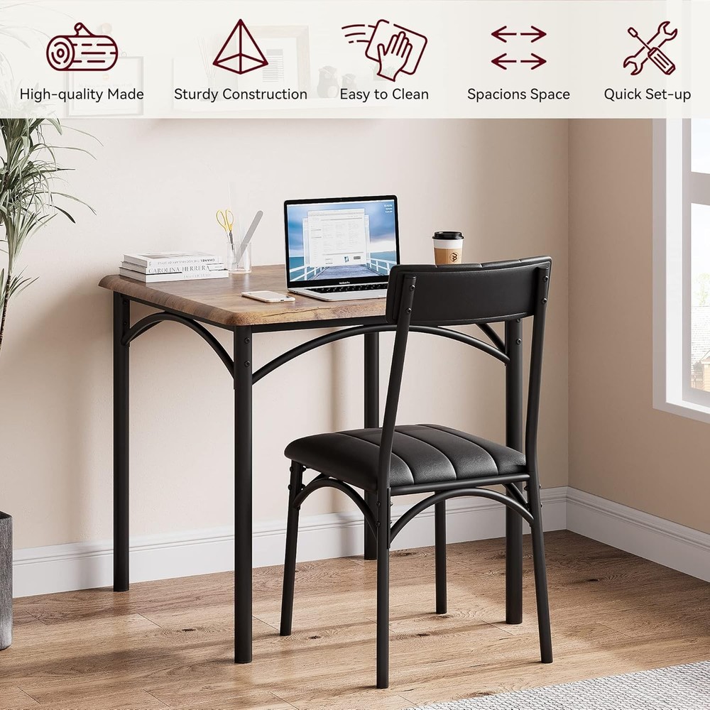 Dining Table Set Kitchen Dining Table Set for 2 W/Upholstered Chairs Apartment