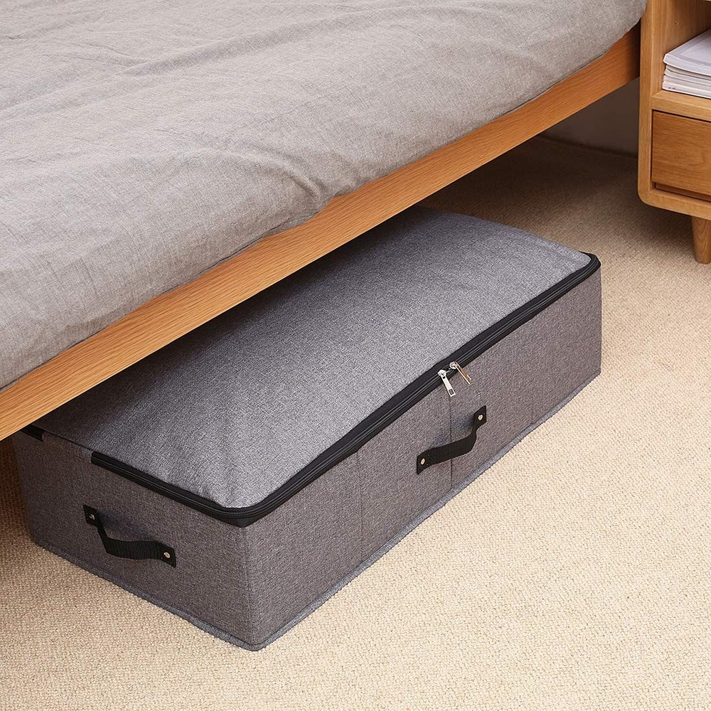 29.5"*15"*7", Rigid Under Bed Garment Storage Bins, Folding & Washable, Soft ...