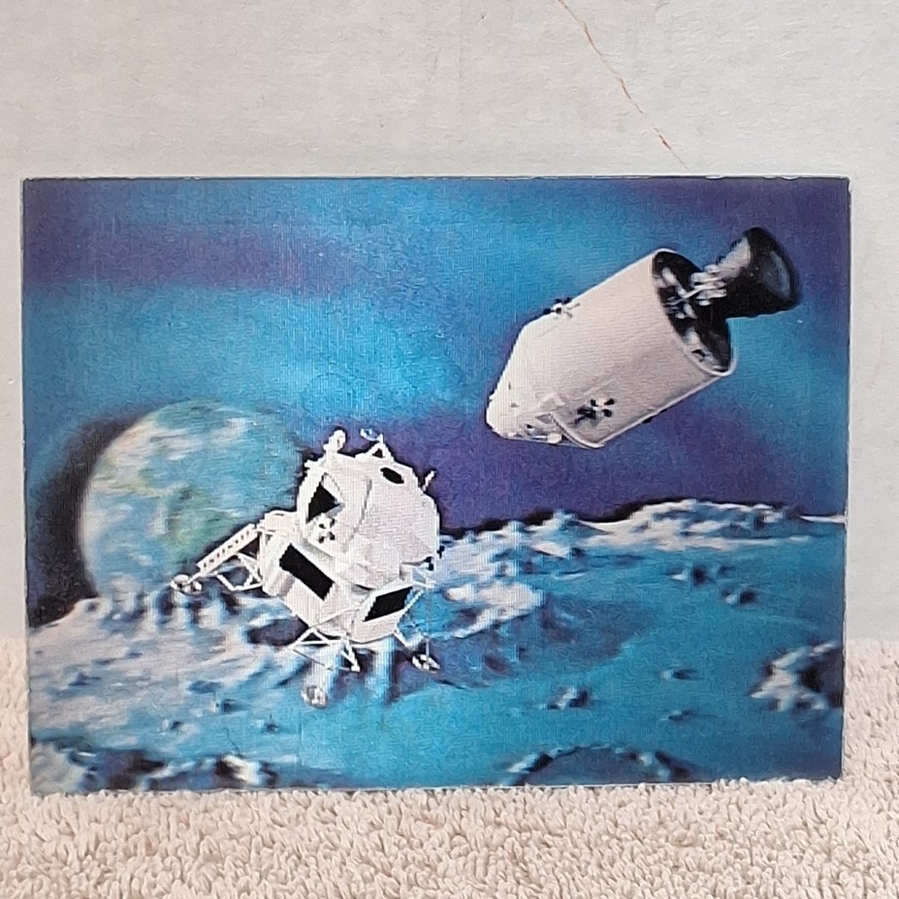 Lunar Module - Service Command in Space 3D Hologram Postcard NASA