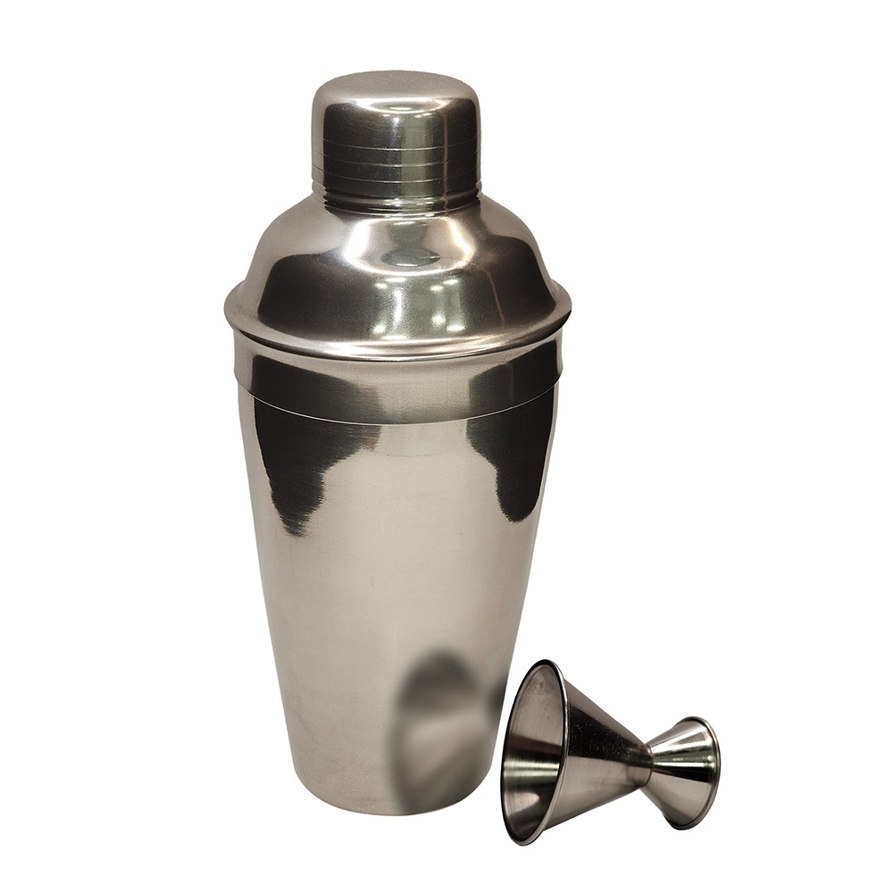 Home Brew Ohio Stainless Steel Cocktail Shaker 500ml and Jigger 1/2oz X 2oz